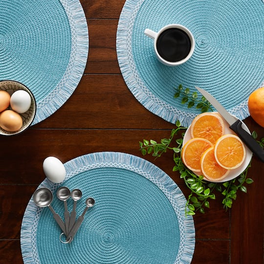 DII® Round Fringed Placemats, 6ct.